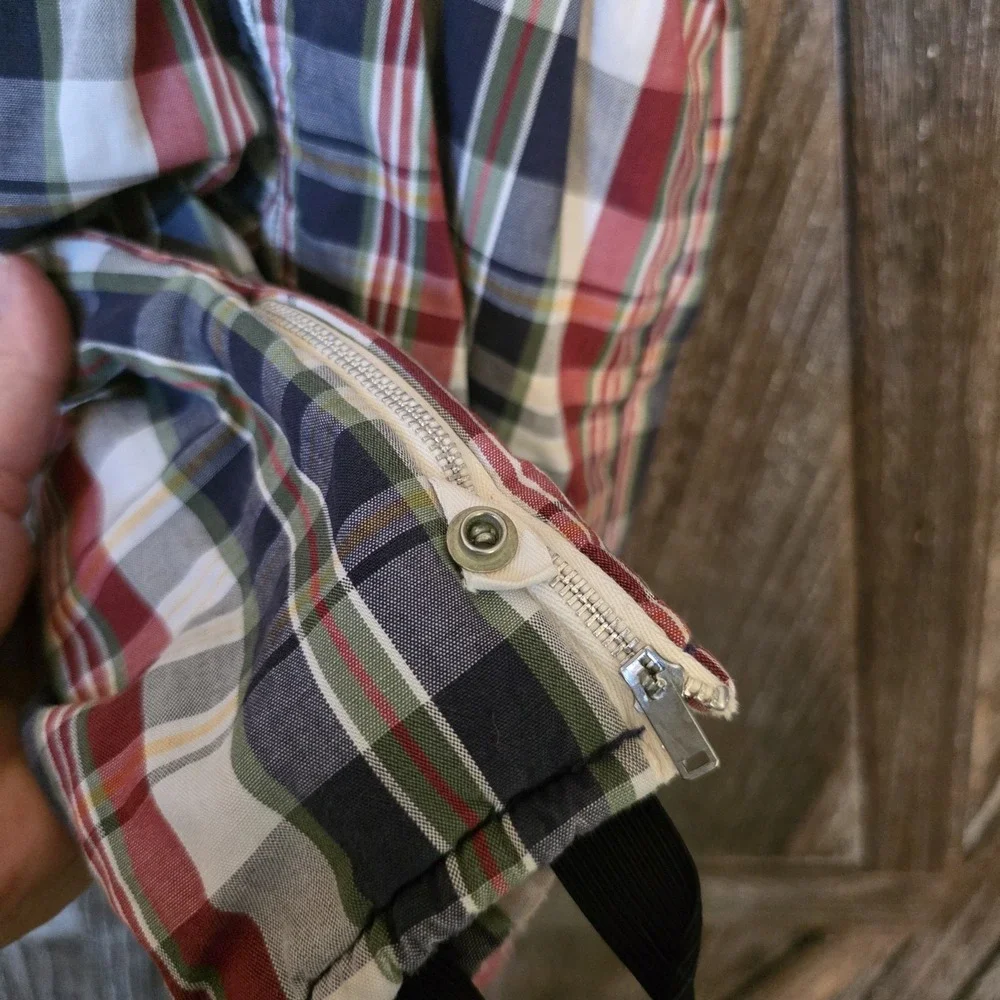 Puss In Boots Pram Snowsuit Infant Size Plaid Detachable Mitts Hooded Vintage‎
